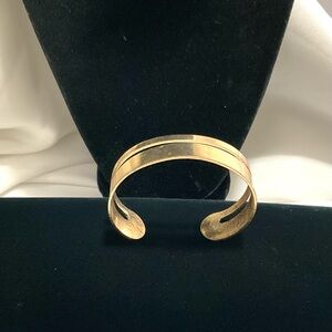 Gold Tone Hover Slit Cuff Bracelet